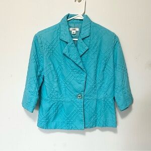 Cato Womens Sz 10 Lightweight Jacket Blazer 1 Button 3/4 Sleeve